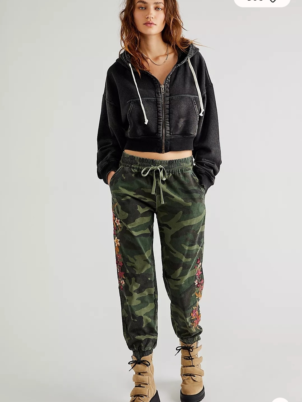 Free People Driftwood Camo Joggers Large L